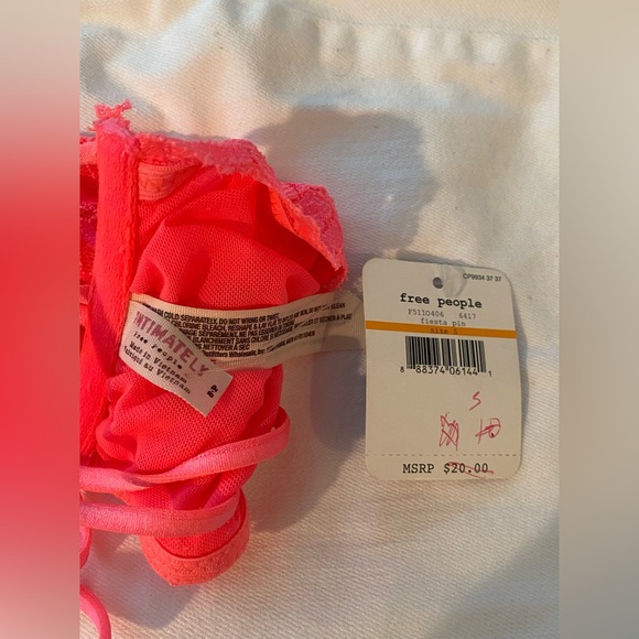 Intimately Free People Womens Lace Strapless Bandeau Bra, Pink, S - Picture 3 of 8